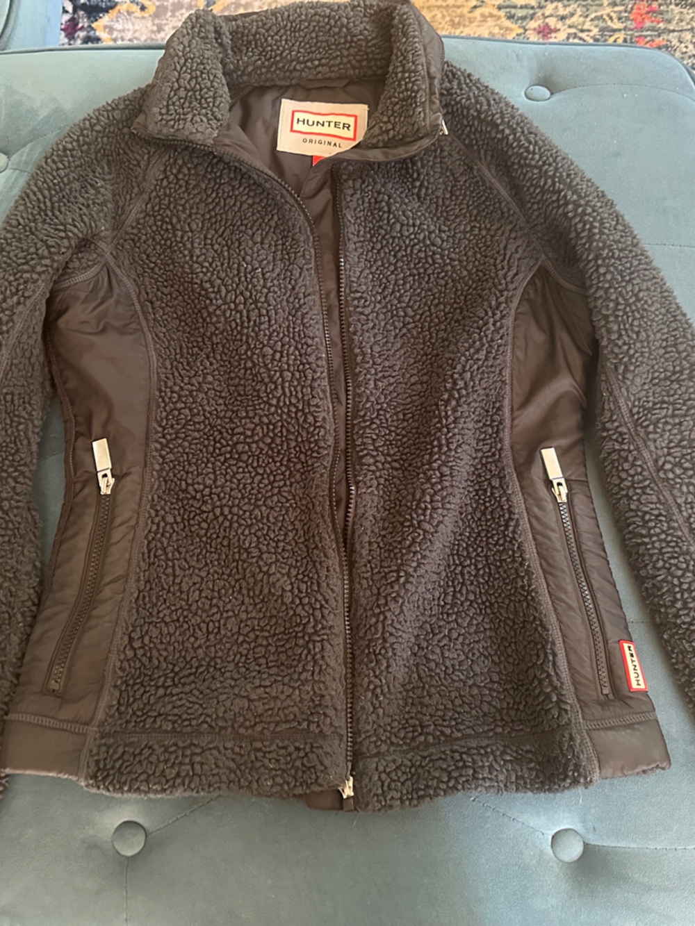 Hunter Dark Gray Sherpa Zip Jacket